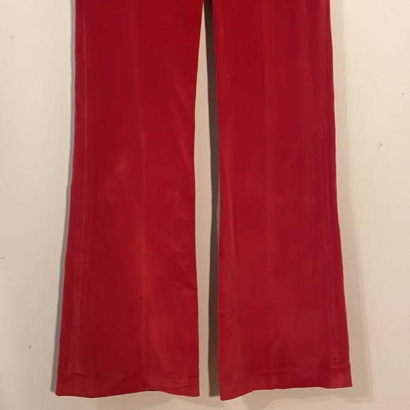 Smythe Red Velvet Flare Trouser Pants Size 24 - Picture 6 of 14